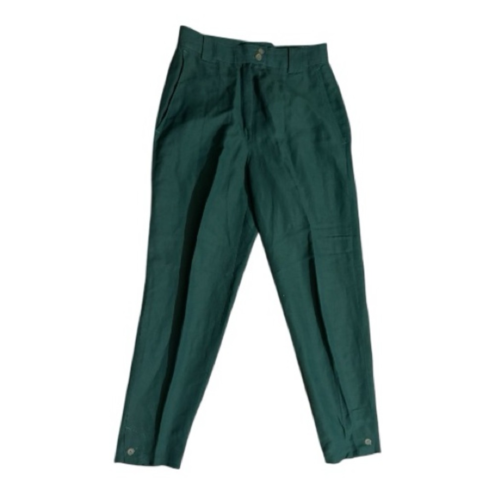 Rosner Green Linen Blend Trousers – Size 38 (US 6)
